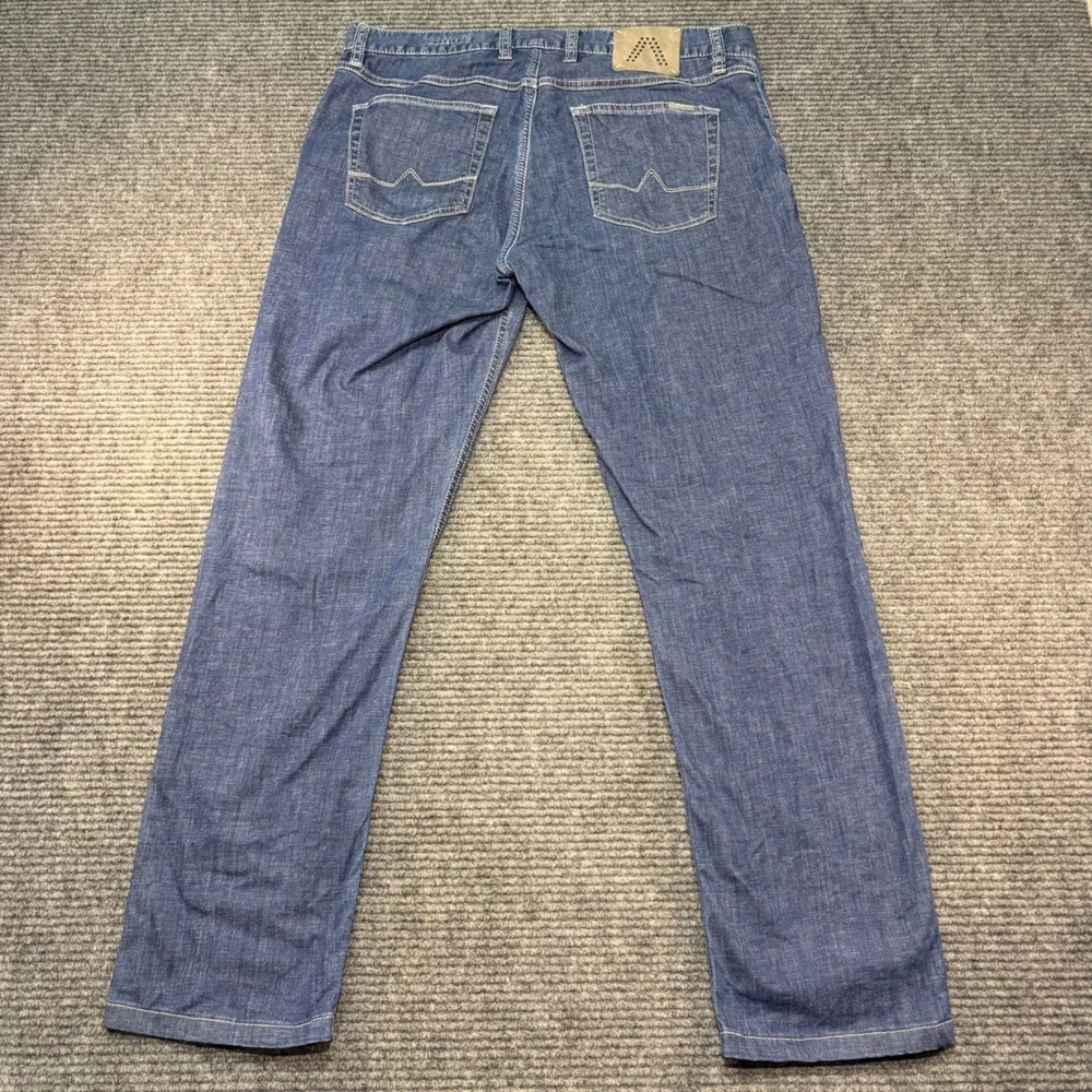Alberto Stone Modern Fit Luxury T400 Light Denim Jeans Mens 34x34(31) Straight